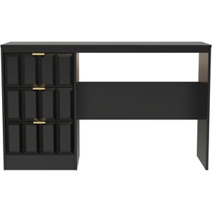 Ready Assembled 2 U Seattle 3 Drawer Desk (Ready Assembled) in True Black True Black Ready Assembled 2 U Seattle 3 Drawer Desk (Ready Assembled) in True Black True Black