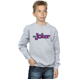 DC Comics Boy's The Joker Text Logo Sweatshirt in Grey Size: 7-8 Years Grey 7-8 Years DC Comics Boy's The Joker Text Logo Sweatshirt in Grey Size: 7-8 Years Grey 7-8 Years