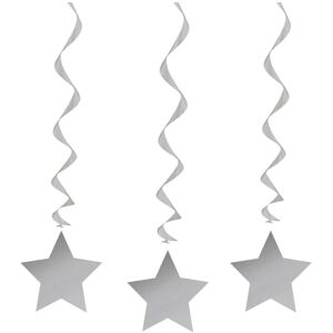 Unique Party Star Swirls Decorations (Pack Of 3) in White White Unique Party Star Swirls Decorations (Pack Of 3) in White White