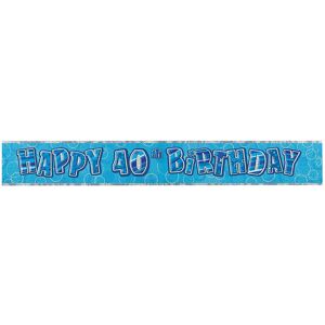 Unique Party 40th Birthday Blue Glitz Foil Banner Blue Unique Party 40th Birthday Blue Glitz Foil Banner Blue