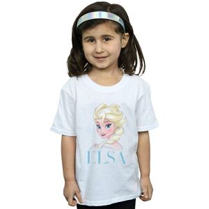 Disney Girl's Frozen Elsa Snowflake Portrait Cotton T-Shirt in White Size: 7-8 Years White 7-8 Years Disney Girl's Frozen Elsa Snowflake Portrait Cotton T-Shirt in White Size: 7-8 Years White 7-8 Years