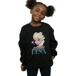 Disney Girl's Frozen Elsa Snowflake Portrait Sweatshirt in Black Size: 7-8 Years Black 7-8 Years Disney Girl's Frozen Elsa Snowflake Portrait Sweatshirt in Black Size: 7-8 Years Black 7-8 Years