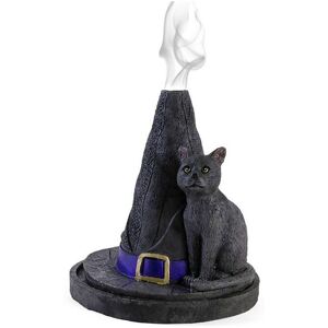 KDMD Witch Hat With Cat Incense Cone Holder in Grey Grey KDMD Witch Hat With Cat Incense Cone Holder in Grey Grey
