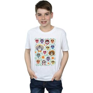 Disney Boy's Coco Heads Pattern T-Shirt in White Size: 7-8 Years White 7-8 Years Disney Boy's Coco Heads Pattern T-Shirt in White Size: 7-8 Years White 7-8 Years