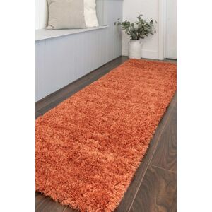Kukoon Runner Rug Orange Terracotta Super Soft Shaggy Long Hallway Rugs Size: 60 cm x 240 cm Terracotta 60 cm x 240 cm Kukoon Runner Rug Orange Terracotta Super Soft Shaggy Long Hallway Rugs Size: 60 cm x 240 cm Terracotta 60 cm x 240 cm