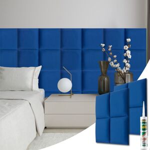 Novecrafto Set of 4 Soft Velvet Upholstered Wall Panels 30x30cm with Adhesive in Blue Size: 30x30 cm Blue 30x30 cm Novecrafto Set of 4 Soft Velvet Upholstered Wall Panels 30x30cm with Adhesive in Blue Size: 30x30 cm Blue 30x30 cm