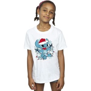 Disney Girl's Lilo & Stitch Christmas Lights Sketch Cotton T-Shirt in White Size: 3-4 Years White 3-4 Years Disney Girl's Lilo & Stitch Christmas Lights Sketch Cotton T-Shirt in White Size: 3-4 Years White 3-4 Years