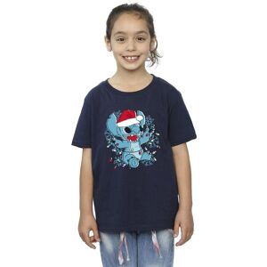 Disney Girl's Lilo & Stitch Christmas Lights Sketch Cotton T-Shirt in Navy Size: 3-4 Years Navy 3-4 Years Disney Girl's Lilo & Stitch Christmas Lights Sketch Cotton T-Shirt in Navy Size: 3-4 Years Navy 3-4 Years