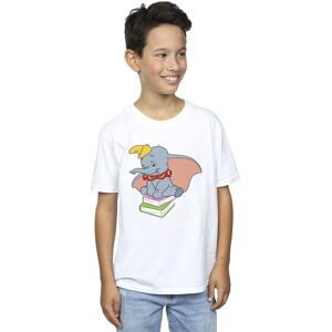 Disney Boy's Dumbo Sitting On Books T-Shirt in White Size: 9 Years White 9 Years Disney Boy's Dumbo Sitting On Books T-Shirt in White Size: 9 Years White 9 Years