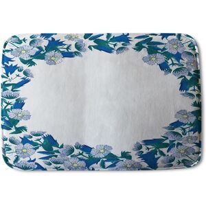 Benjamin Tate Design Winter Blue Flowers Soft Bathmat Blue Benjamin Tate Design Winter Blue Flowers Soft Bathmat Blue