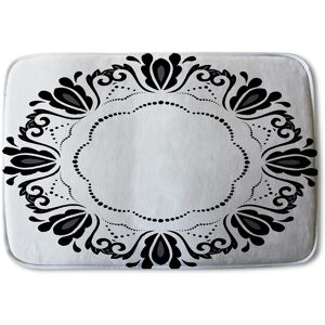 Benjamin Tate Design Decorative Floral Element Soft Bathmat in Black Black Benjamin Tate Design Decorative Floral Element Soft Bathmat in Black Black