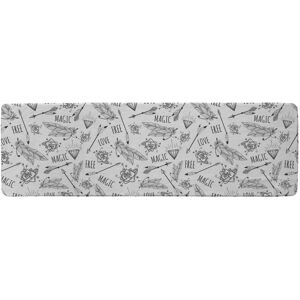 Benjamin Tate Design Tribal Feathers Arrows & Diamonds Runner Rug in Natural Size: 67 cm x 230 cm Natural 67 cm x 230 cm Benjamin Tate Design Tribal Feathers Arrows & Diamonds Runner Rug in Natural Size: 67 cm x 230 cm Natural 67 cm x 230 cm