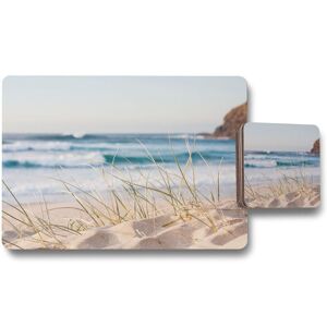 Benjamin Tate Design sunrise light on white sand beach w/ dune grass in australia w/ turquoise surf waves of the pacific ocean placemat coaster set Natural Benjamin Tate Design sunrise light on white sand beach w/ dune grass in australia w/ turquoise surf waves of the pacific ocean placemat coaster set Natural