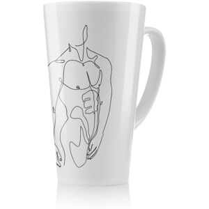 Benjamin Tate Design line art of male body Designer Latte Mug in Natural Size: 100 cm Natural 100 cm Benjamin Tate Design line art of male body Designer Latte Mug in Natural Size: 100 cm Natural 100 cm