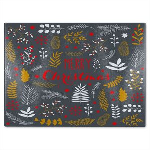 Benjamin Tate Design Merry Christmas Lettering Dining Glass Chopping Board in Natural Natural Benjamin Tate Design Merry Christmas Lettering Dining Glass Chopping Board in Natural Natural