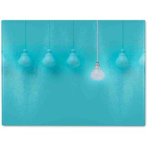 Benjamin Tate Design Blue Bulbs Glass Chopping Board in Natural Natural Benjamin Tate Design Blue Bulbs Glass Chopping Board in Natural Natural