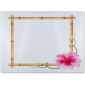 Benjamin Tate Design Bamboo Border Glass Chopping Board in Natural Natural Benjamin Tate Design Bamboo Border Glass Chopping Board in Natural Natural