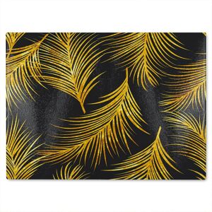 Benjamin Tate Design Golden Tropical Glass Chopping Board in Natural Natural Benjamin Tate Design Golden Tropical Glass Chopping Board in Natural Natural