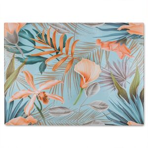 Benjamin Tate Design Pink Tropical Flowers Glass Chopping Board in Natural Natural Benjamin Tate Design Pink Tropical Flowers Glass Chopping Board in Natural Natural
