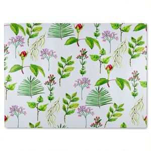 Benjamin Tate Design Selection Of Leaves & Flowers Glass Chopping Board in Natural Natural Benjamin Tate Design Selection Of Leaves & Flowers Glass Chopping Board in Natural Natural