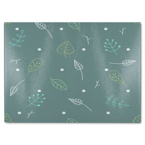 Benjamin Tate Design Hand Drawn Leaves Glass Chopping Board in Natural Natural Benjamin Tate Design Hand Drawn Leaves Glass Chopping Board in Natural Natural