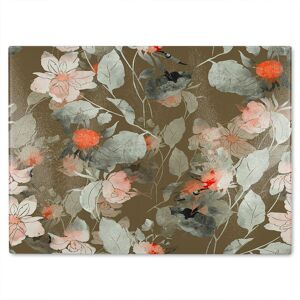 Benjamin Tate Design Imprint Fantastic Paint Bouquet Glass Chopping Board in Natural Natural Benjamin Tate Design Imprint Fantastic Paint Bouquet Glass Chopping Board in Natural Natural