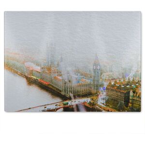Benjamin Tate Design Big Ben In The Mist Glass Chopping Board in Natural Natural Benjamin Tate Design Big Ben In The Mist Glass Chopping Board in Natural Natural
