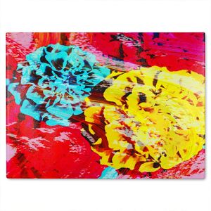 Benjamin Tate Design Roses Glass Chopping Board in Natural Natural Benjamin Tate Design Roses Glass Chopping Board in Natural Natural