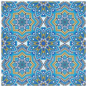 Benjamin Tate Design Floral & Geometric Embellished Tiles Splash Back in Natural Natural Benjamin Tate Design Floral & Geometric Embellished Tiles Splash Back in Natural Natural