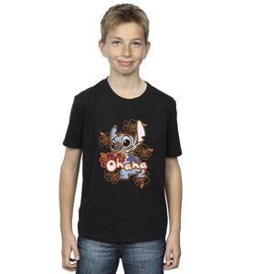 Disney Boy's Lilo & Stitch Ohana Orange Hibiscus T-Shirt in Black Size: 7-8 Years Black 7-8 Years Disney Boy's Lilo & Stitch Ohana Orange Hibiscus T-Shirt in Black Size: 7-8 Years Black 7-8 Years