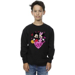 Disney Boy's Love Mickey & Minnie Mouse Hearts Sweatshirt in Black Size: 7-8 Years Black 7-8 Years Disney Boy's Love Mickey & Minnie Mouse Hearts Sweatshirt in Black Size: 7-8 Years Black 7-8 Years