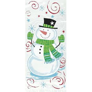Unique Party Snowman Cellophane Christmas Party Bags (Pack Of 20) in Light Green Light Green Unique Party Snowman Cellophane Christmas Party Bags (Pack Of 20) in Light Green Light Green