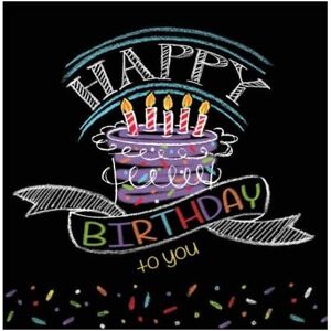Creative Converting Chalk Sketch Happy Birthday Disposable Napkins (Pack Of 16) Multicolor Creative Converting Chalk Sketch Happy Birthday Disposable Napkins (Pack Of 16) Multicolor