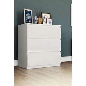 Home Discount Vida Designs Glinton 'HIGH GLOSS 3 Drawer Chest of Drawers' Storage Bedroom Furniture in White White Home Discount Vida Designs Glinton 'HIGH GLOSS 3 Drawer Chest of Drawers' Storage Bedroom Furniture in White White