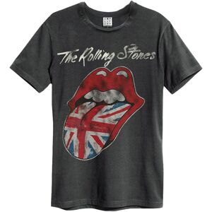 Amplified Men's Union Jack Tongue The Rolling Stones T-Shirt in Charcoal Size: Small Charcoal S Amplified Men's Union Jack Tongue The Rolling Stones T-Shirt in Charcoal Size: Small Charcoal S