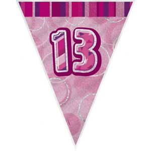 Unique Party Foil 13th Birthday Bunting in Pink Pink Unique Party Foil 13th Birthday Bunting in Pink Pink