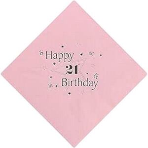 Celebration Station 3 Ply 21st Birthday Napkins (Pack of 15) in Pink Pink Celebration Station 3 Ply 21st Birthday Napkins (Pack of 15) in Pink Pink