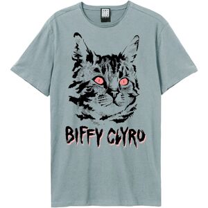 Amplified Men's Black Cat Biffy Clyro T-Shirt in Pale Blue Size: XS Pale Blue XS Amplified Men's Black Cat Biffy Clyro T-Shirt in Pale Blue Size: XS Pale Blue XS