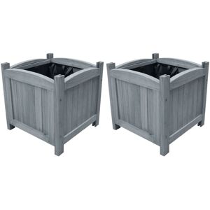 Berkfield Home Garden Raised Beds 2 pcs 30x30x30 cm Solid Firwood in Grey Size: 30 x 30 x 30 cm Grey 30 x 30 x 30 cm Berkfield Home Garden Raised Beds 2 pcs 30x30x30 cm Solid Firwood in Grey Size: 30 x 30 x 30 cm Grey 30 x 30 x 30 cm