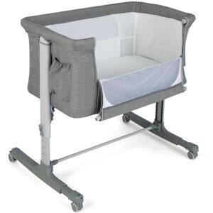 Costway 3-in-1 Baby Bedside Bassinet Crib Height-adjustable Infant Newborn Cot Bed in Grey Grey Costway 3-in-1 Baby Bedside Bassinet Crib Height-adjustable Infant Newborn Cot Bed in Grey Grey