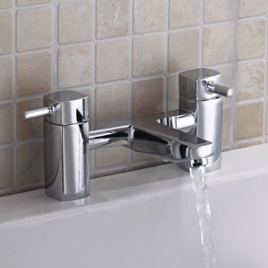 Nes Home Chrome Modern Bridge Deck Mounted Bath Filler Tap in Silver Silver Nes Home Chrome Modern Bridge Deck Mounted Bath Filler Tap in Silver Silver