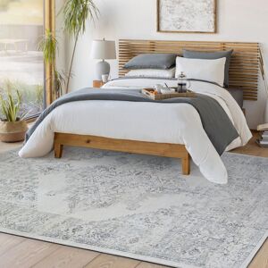 The Rug Shop UK Off White Gray Traditional Rug, Bordered Floral Stain Resistant Rug in Off-White Size: 200 cm x 275 cm Off-White 200 cm x 275 cm The Rug Shop UK Off White Gray Traditional Rug, Bordered Floral Stain Resistant Rug in Off-White Size: 200 cm x 275 cm Off-White 200 cm x 275 cm