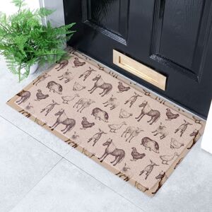 Artsy Mats Vintage Farm Animals Indoor & Outdoor Doormat - 70x40cm in Beige Size: 40 cm x 70 cm Beige 40 cm x 70 cm Artsy Mats Vintage Farm Animals Indoor & Outdoor Doormat - 70x40cm in Beige Size: 40 cm x 70 cm Beige 40 cm x 70 cm