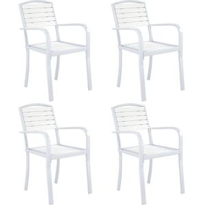 The hot sale Set of 4 White Stackable Garden Chairs, Weather-Resistant Outdoor Dining Armchairs White The hot sale Set of 4 White Stackable Garden Chairs, Weather-Resistant Outdoor Dining Armchairs White