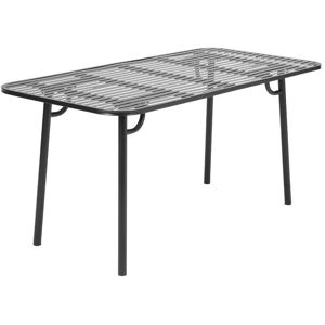 The hot sale 1.6m Black Metal Garden Table Weatherproof Outdoor Dining Table for Patio, Small Spaces & Balcony Seats 4 Black The hot sale 1.6m Black Metal Garden Table Weatherproof Outdoor Dining Table for Patio, Small Spaces & Balcony Seats 4 Black
