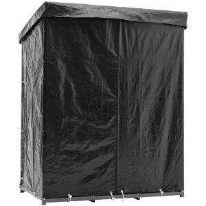 The hot sale 6x2.5ft Heavy-Duty Metal Firewood Rack with PE Cover Weatherproof Log Storage Rust-Resistant Design in Black Black The hot sale 6x2.5ft Heavy-Duty Metal Firewood Rack with PE Cover Weatherproof Log Storage Rust-Resistant Design in Black Black