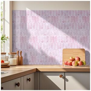 Living and Home 10Pcs Gradient Color 3D Arch Self-Adhesive Wall Tile Stickers in Pink Pink Living and Home 10Pcs Gradient Color 3D Arch Self-Adhesive Wall Tile Stickers in Pink Pink