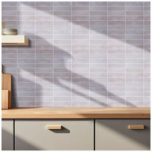 Living and Home 10Pcs 3D Rectangle Straight Pattern Self-Adhesive Wall Tile Stickers in Light Brown Light Brown Living and Home 10Pcs 3D Rectangle Straight Pattern Self-Adhesive Wall Tile Stickers in Light Brown Light Brown