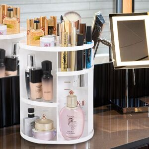 SHEONLY Multifunctional Tabletop Rotating Cosmetic Storage Organizer in White White SHEONLY Multifunctional Tabletop Rotating Cosmetic Storage Organizer in White White