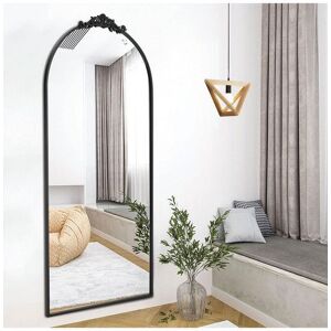 The hot sale 80x180cm Black Oriental Floral Scroll Wall Mirror Size: 80x180 cm Black 80x180 cm The hot sale 80x180cm Black Oriental Floral Scroll Wall Mirror Size: 80x180 cm Black 80x180 cm